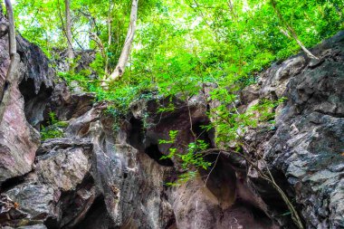 Atmosfer Tayland 'daki dağdaki mağara. 