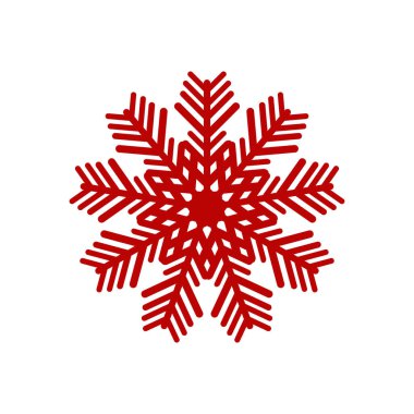 Kırmızı Kar Tanesi simgesi beyaz arkaplanda izole edildi. Vektör İllüstrasyonu. 10 saniye.