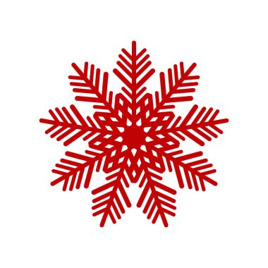 Kırmızı Kar Tanesi simgesi beyaz arkaplanda izole edildi. Vektör İllüstrasyonu. 10 saniye.