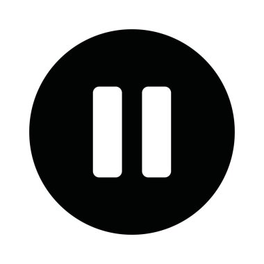 Simgeyi duraklat, vektör illüstrasyonu. Düz tasarım tarzı. Beyaz arkaplanda izole edilmiş vektör duraklat simgesi çizimi, duraklat simgesi. Simgeleri duraklat grafik tasarım vektör simgeleri.