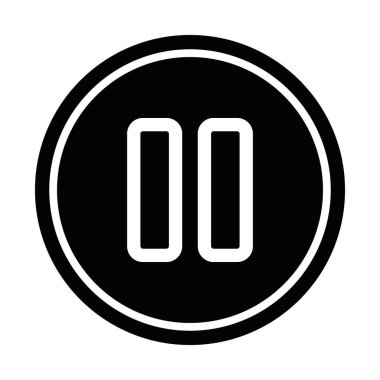 Simge vektörünü duraklat, Oyuncu navigasyon düğmesi. Ses ayarı konsepti. Semboller, beyaz arkaplanda izole edilmiş işaret. Düz dizayn eps10