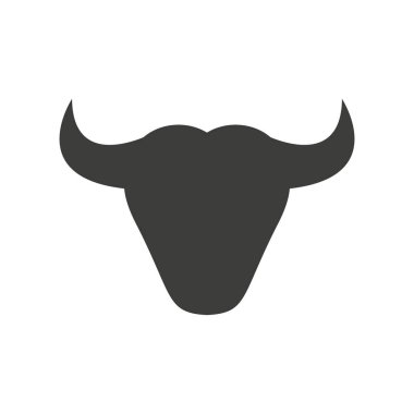 Beyaz arkaplan eps10 üzerinde izole edilmiş boğa bizon ikonu vektör çizimi