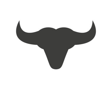 Beyaz arkaplanda izole edilmiş boğa bizon ikonu vektör illüstrasyonu 10