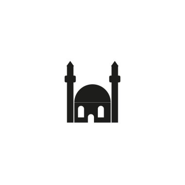 Beyaz arka planda siyah cami. tek renkli ikon eps10