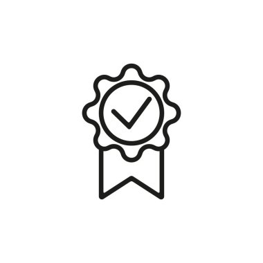 Tasarım tarzında kalite garantisi simgesi. Onaylandı, onaylandı. Kaliteli. Düzenlenebilir felç. En az tüketici denetimi amblemi veya güvencesi kavramı.