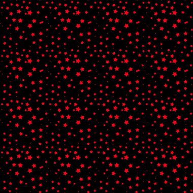 Siyah üzerine kırmızı yıldızlar sarmak için kusursuz vektör deseni, kartlar, kumaş, tekstil, seramik. eps10