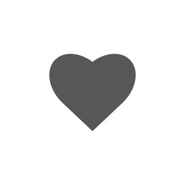 Kalp vektör ikonu, aşk sembolü. Sevgililer Günü işareti, beyaz arka planda izole edilmiş amblem, grafik ve web tasarımı için düz stil, logo. EPS10