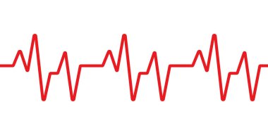 Beyaz sırtında nabız çizgisi şablonu. Sanat tasarımı sağlık tıbbi kalp atışı nabız şablonu. Kalp atışı. Kırmızı ve beyaz renkler. eps10