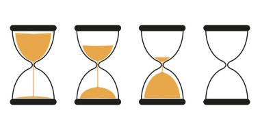 Kum saati ikonu. Kum saati, kum saati, kum saati, kum kabartma işareti Eps 10