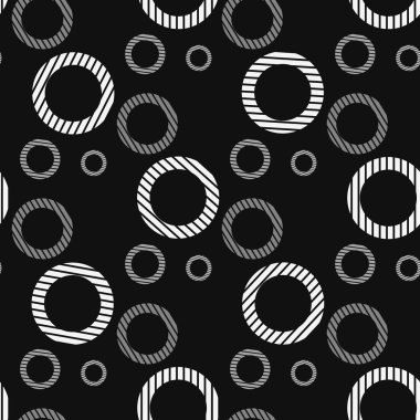 Çizgili daireleri olan siyah ve beyaz desenli