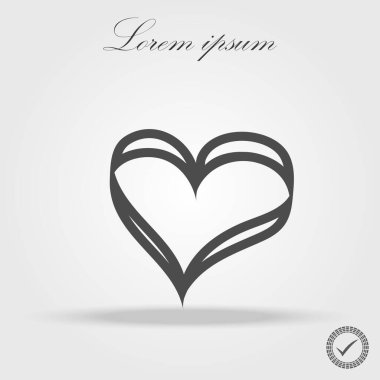 Kalp çizgisi vektör ikonu, aşk sembolü. Sevgililer Günü işareti, beyaz arka planda izole edilmiş amblem, grafik ve web tasarımı için düz stil, logo. EPS10