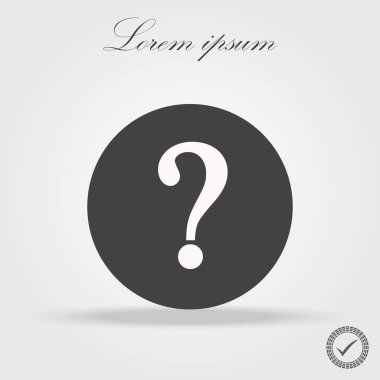 Gri daire düz vektöründe soru işareti simgesi