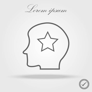 Yıldızlı bir erkek baş simgesi.