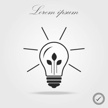 Ampul çizgisi simgesi vektörü, beyaz arkaplanda izole. Fikir işareti, çözüm, düşünme konsepti. Üç yaprak lamba yanıyor. Elektrik, parlıyor. Grafik tasarımı için modaya uygun düz stil, web sitesi, UI. EPS