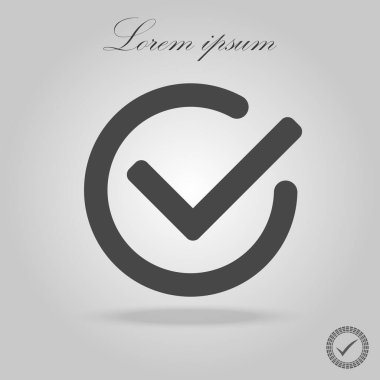 Chek, Tamam, Evet simge vektör çizim onayladı. Onay işareti simgesi beyaz arka plan üzerinde. Vektör çizim