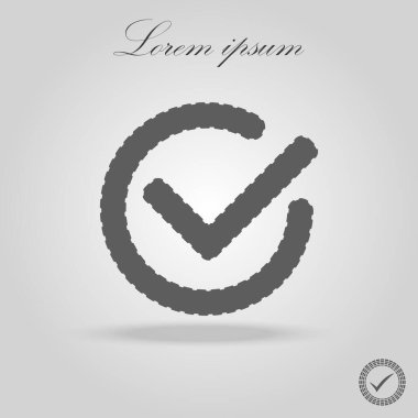 Chek, Tamam, Evet simge vektör çizim onayladı. Onay işareti simgesi beyaz arka plan üzerinde. Vektör çizim