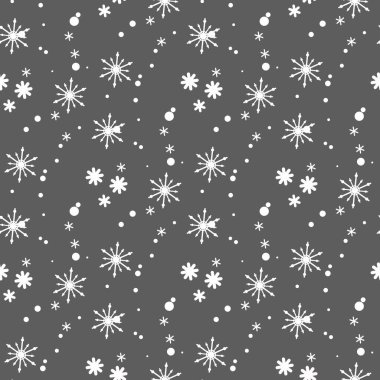 Basit, pürüzsüz bir kar tanesi. Siyah arka planda beyaz kar. Soyut duvar kâğıdı, ambalaj dekorasyonu. Kışın sembolü, Mutlu Noel tatili, Mutlu Yeni Yıl Kutlama Vektörü illüstrasyonu