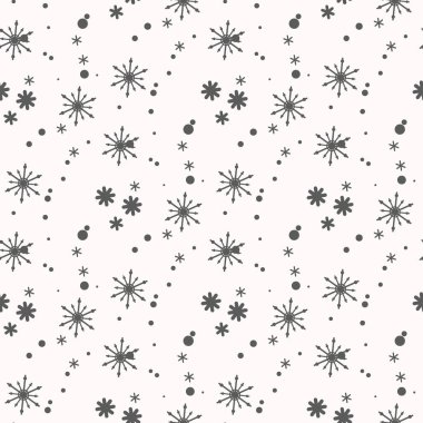 Basit, pürüzsüz bir kar tanesi. Beyaz arka planda siyah kar. Soyut duvar kâğıdı, ambalaj dekorasyonu. Kışın sembolü, Mutlu Noel tatili, Mutlu Yeni Yıl Kutlama Vektörü illüstrasyonu