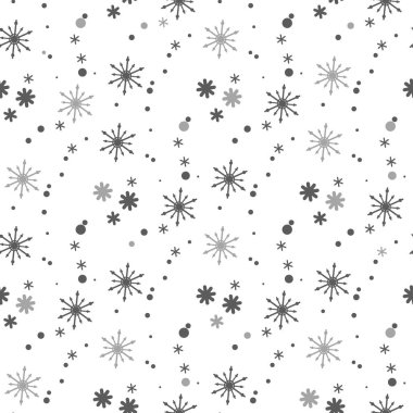 Basit, pürüzsüz bir kar tanesi. Beyaz arka planda siyah kar. Soyut duvar kâğıdı, ambalaj dekorasyonu. Kışın sembolü, Mutlu Noel tatili, Mutlu Yeni Yıl Kutlama Vektörü illüstrasyonu