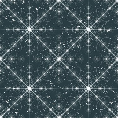 Noel seamless modeli ile büyük ve küçük beyaz kar tanesi koyu mavi zemin üzerine