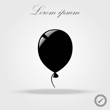 Balon işareti simgesi. İp ya da kurdele sembollü doğum günü balonu. İkonum. vektör tasarımı