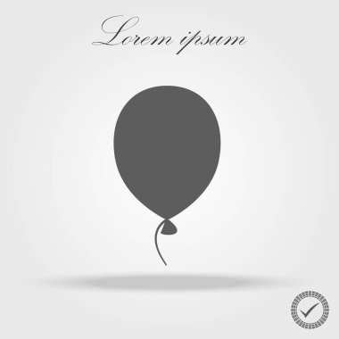 Balon işareti simgesi. İp ya da kurdele sembollü doğum günü balonu. İkonum. vektör tasarımı