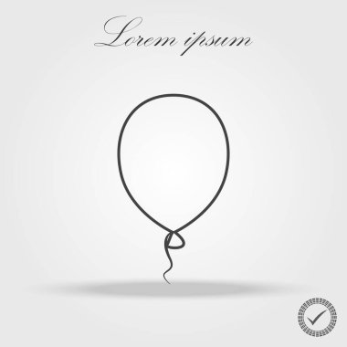 Balon çizgisi simgesi. İp ya da kurdele sembollü doğum günü balonu. İkonum. vektör tasarımı