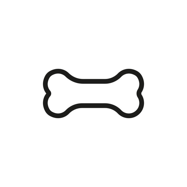 Значок с собачьей костью. Простая линейная векторная иллюстрация на белом фоне. eps 10
