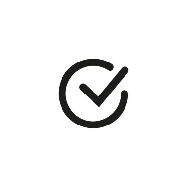 Onay denetimi simgesi izole, kalite işareti, siyah kene hisse senedi vektörü eps10