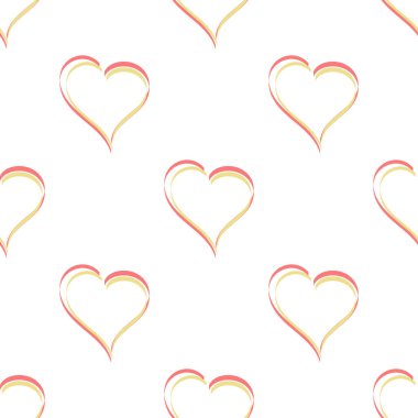 Renkli kalp pürüzsüz desen, güzel pastel renklerde aşk vektörü eps10