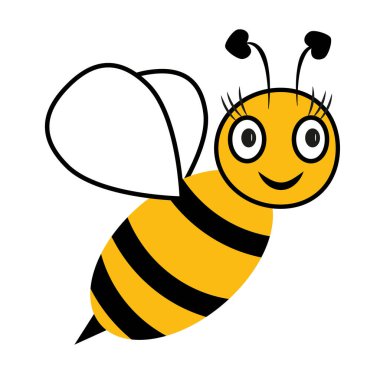 Çizgi film tarzında arı. Neşeli arı. Çocuklar için arı. Vektör illüstrasyonu.