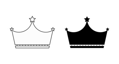 Crown Simgesi, gri arka planda izole edilmiş, modaya uygun, düz stil. Web sitesi tasarımı için taç sembolü, logo, uygulama, UI. Vektör illüstrasyonu, EPS10.