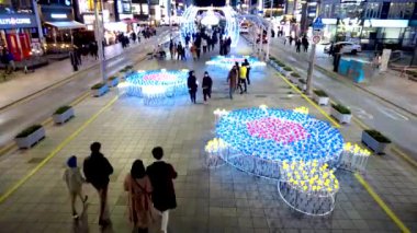 Haeundae, Busan, Güney Kore, Asya 'da ışık festivali zamanı