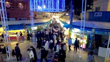 Haeundae, Busan, Güney Kore, Asya 'da ışık festivali zamanı