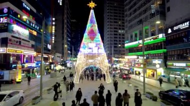 Haeundae, Busan, Güney Kore, Asya 'da ışık festivali zamanı