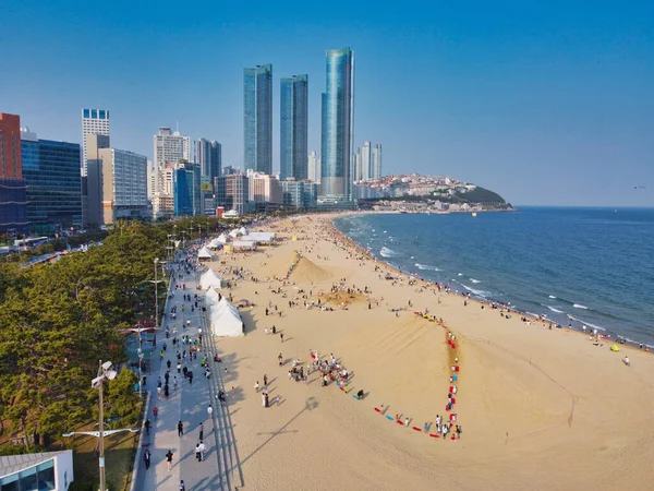 Vue Aérienne Festival Sable Haeundae Beach Busan Corée Sud Asie Photos De Stock Libres De Droits