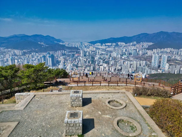 Vue Aérienne Des Bongsudae Montagne Hwangryeongsan Busan Corée Sud Asie Image En Vente