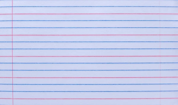 Notebook Blue Red Lined Paper Background Texture — Stock Photo, Image