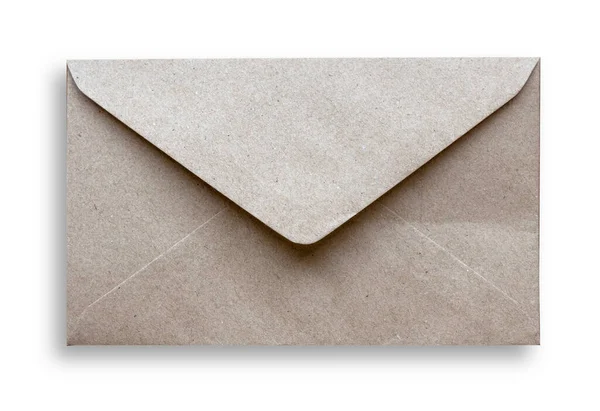 白い背景に隔離された茶色の工芸品の閉じた封筒 — ストック写真