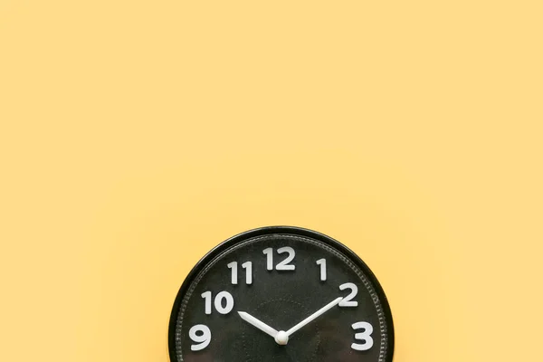 Concept Time Reminder Countdown Alert Deadline Wall Clock Isolated Yellow — Stock Photo, Image