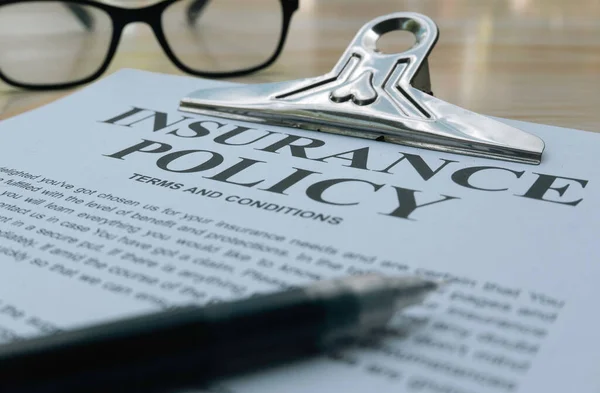 Insurance Policy Concept Company Insurance Policy Document Stock Image