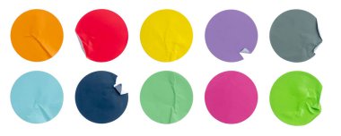 Renkli Çemberler etiketi Kırışık Dokular Çeşitli Gölgelerde.