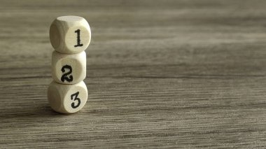 Sıralı İlerleme, Numarası Ahşap Bloklar 1, 2, 3