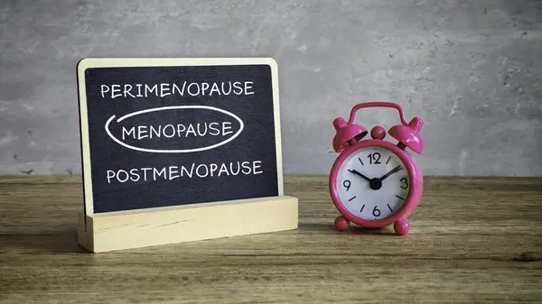 Alarm Saatli Menopoz Döngüsü Diyagramı, Perimenopoz, Menopoz ve Menopoz Sonrası Safhaları Resmediyor