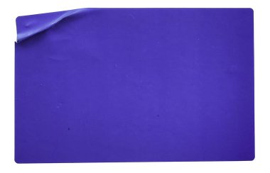 Koyu mavi dikdörtgen kağıt etiket beyaz üzerine izole.