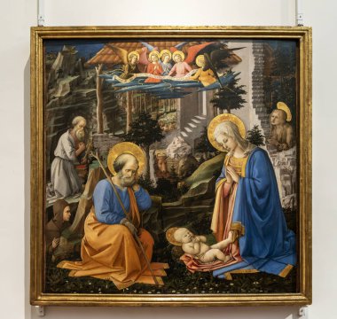 İsa 'nın Doğuşu, Filippo Lippi' nin resmi, Uffizi Galerisi, Floransa