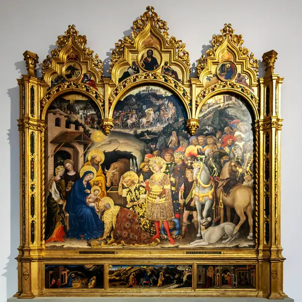 Adorazione Dei Magi Gentile Fabriano Galeria Uffizi Florença Itália — Fotografia de Stock