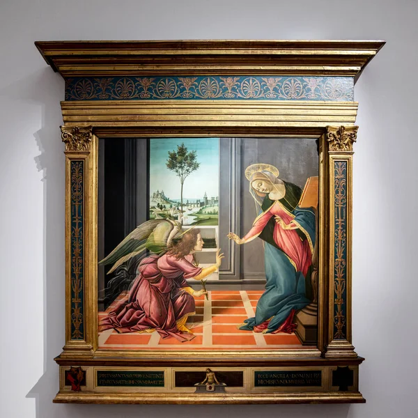 Anunciação Cestello Pintura Sandro Botticelli Galeria Uffizi Florença — Fotografia de Stock