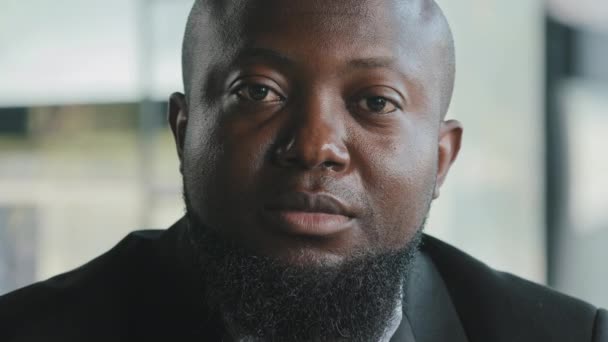 Portre Afro Amerikan Kıdemli Erkek Şirket Lideri Ların Adamı Ofis — Stok video