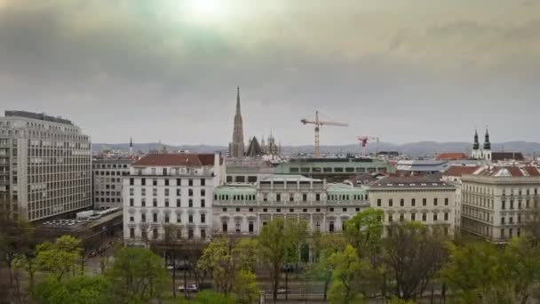 Stabilire Vista Aerea Della Capitale Austriaca Bella Città Popolare Vienna — Video Stock